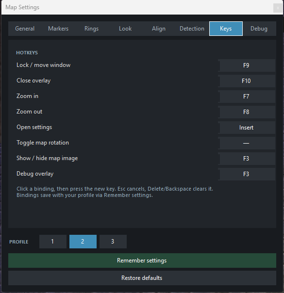 Overwatch Keys settings