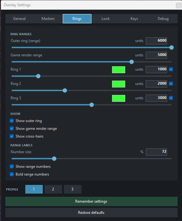 Simple Eye Rings settings