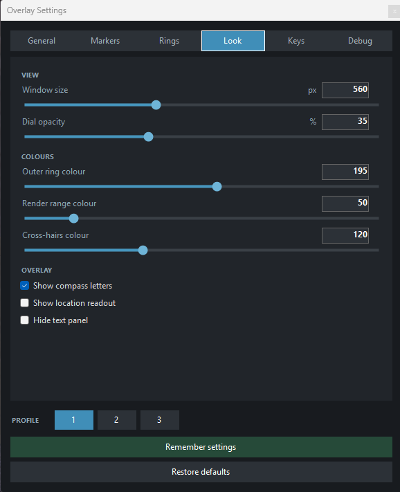 Simple Eye Look settings